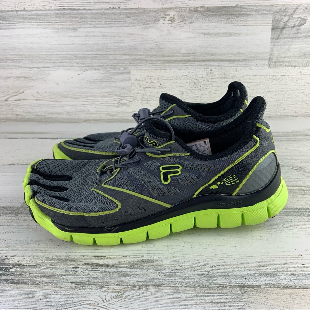FILA 5 Finger Toe Black Lime Green Shoes Size 5